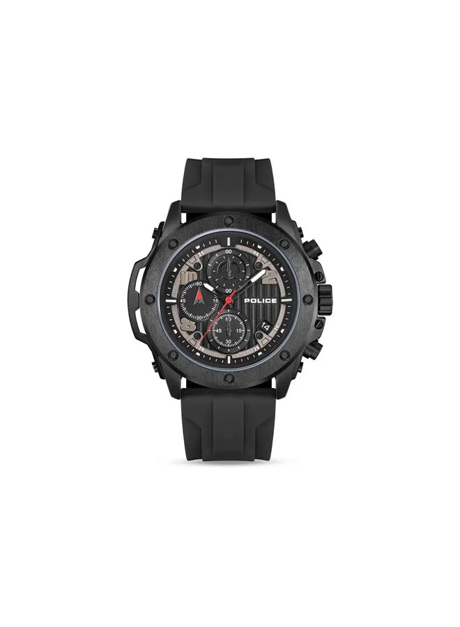 POLICE Clout Orb Black Blue Orange Yellow Silicone Straps Chronograph Watch Set for Men - 50.4mm