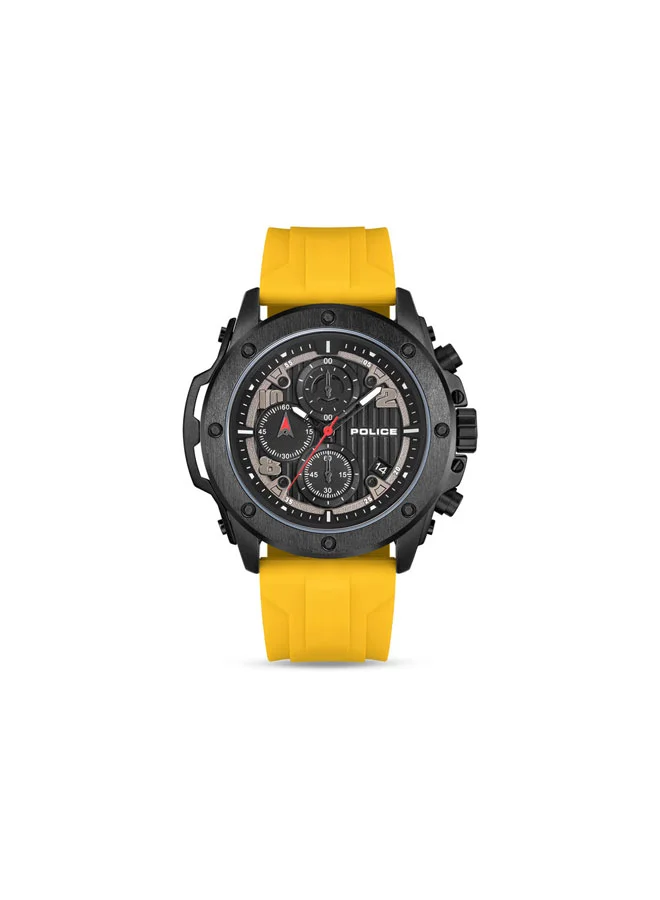 POLICE Clout Orb Black Blue Orange Yellow Silicone Straps Chronograph Watch Set for Men - 50.4mm