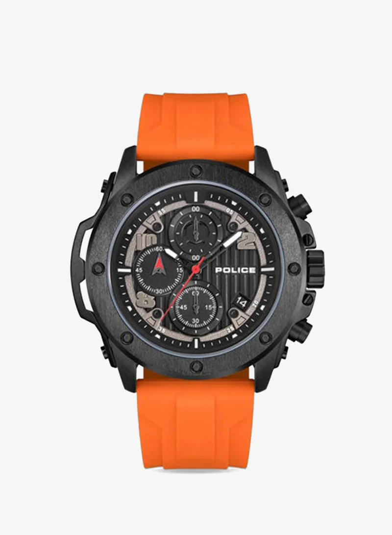 Police Black Men's Clout Orb Black Blue Orange Yellow Silicone Straps Chronograph Watch Set for Men - 50.4mm for Men | Best Price UAE