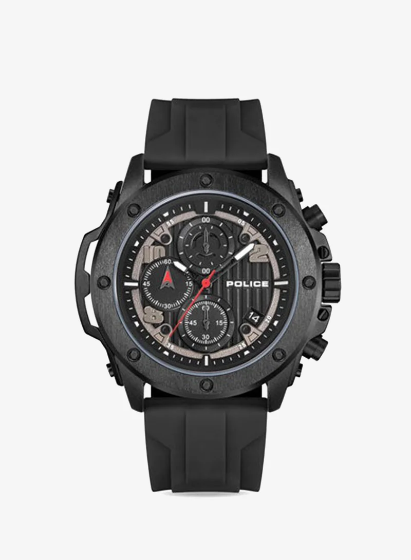 Police Clout Orb Black Blue Orange Yellow Silicone Straps Chronograph Watch Set for Men - 50.4mm