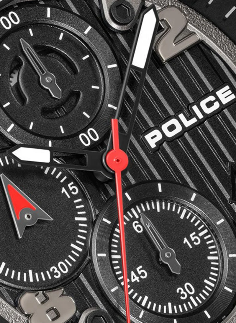 Police Black Men's Clout Orb Black Blue Orange Yellow Silicone Straps Chronograph Watch Set for Men - 50.4mm for Men | Best Price UAE