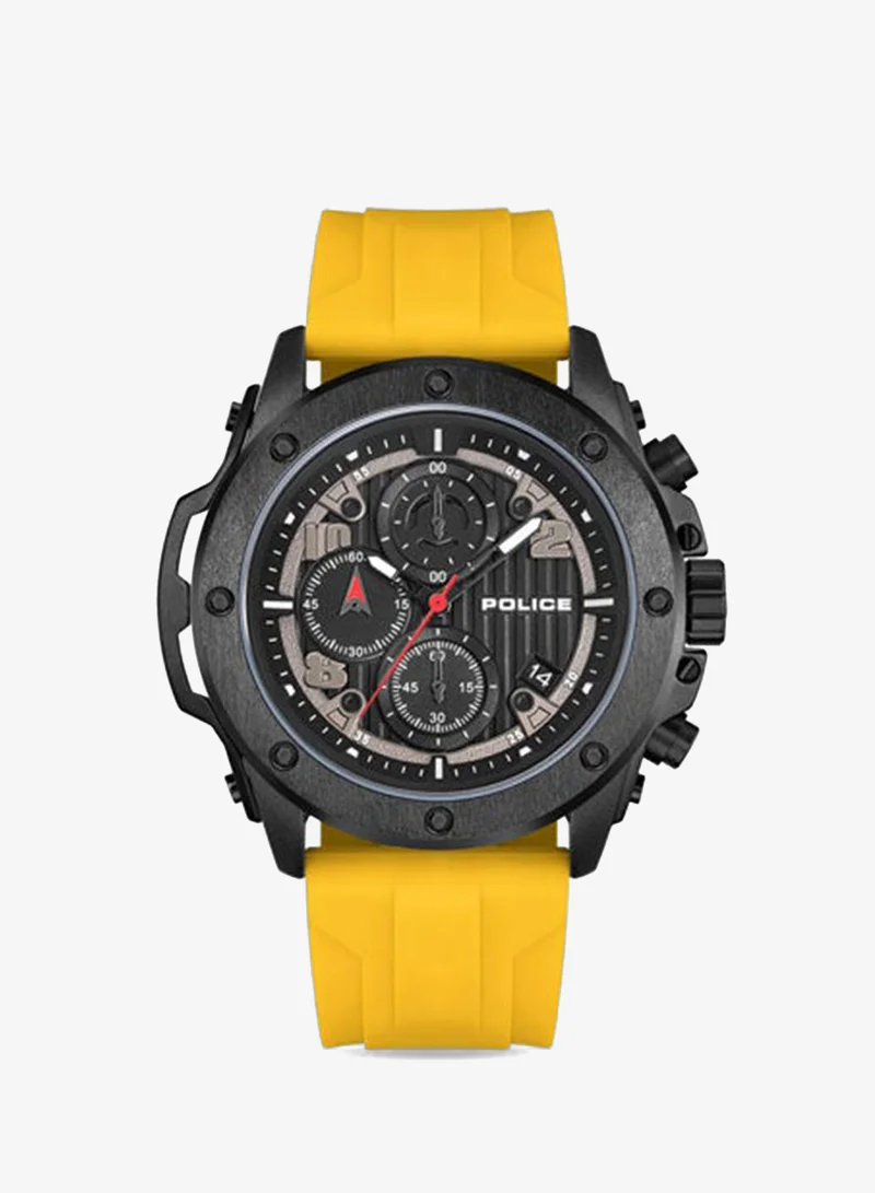 Police Clout Orb Black Blue Orange Yellow Silicone Straps Chronograph Watch Set for Men - 50.4mm