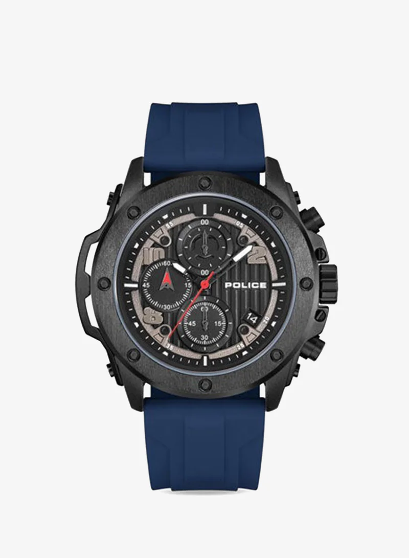 Police Black Men's Clout Orb Black Blue Orange Yellow Silicone Straps Chronograph Watch Set for Men - 50.4mm for Men | Best Price UAE