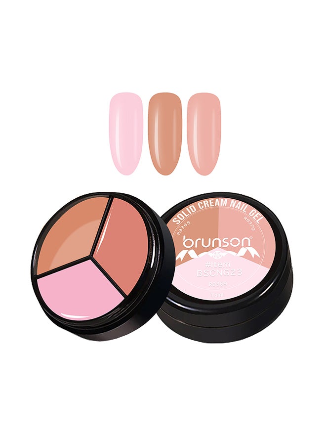 brunson 3 ألوان 3 في 1 طلاء أظافر جل UV كريم طلاء أظافر جل قابل للإزالة لون صلب فن الأظافر مانكير جل 15 مل BSCNG23