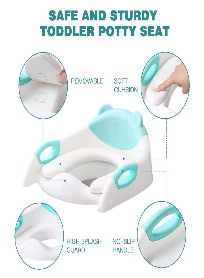 SKYROKU SKYROKU Potty Training Toilet for Kids Boys Girls Toddlers-Comfortable Safe Potty Seat with Anti-Slip Pads Step Stool Ladder (Blue)  - Image 3