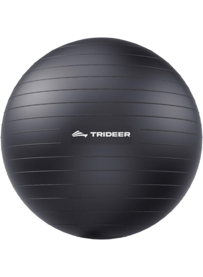 Trideer كرة التمرين من تريديير لليوغا، البيلاتس واللياقة البدنية - معدات كرة الاستقرار لصالة الألعاب الرياضية المنزلية وكرسي المكتب، ملحقات تدريب القوة والتوازن، معدات العلاج الطبيعي، مضخة سريعة مرفقة، 5 أحجام - Image 1