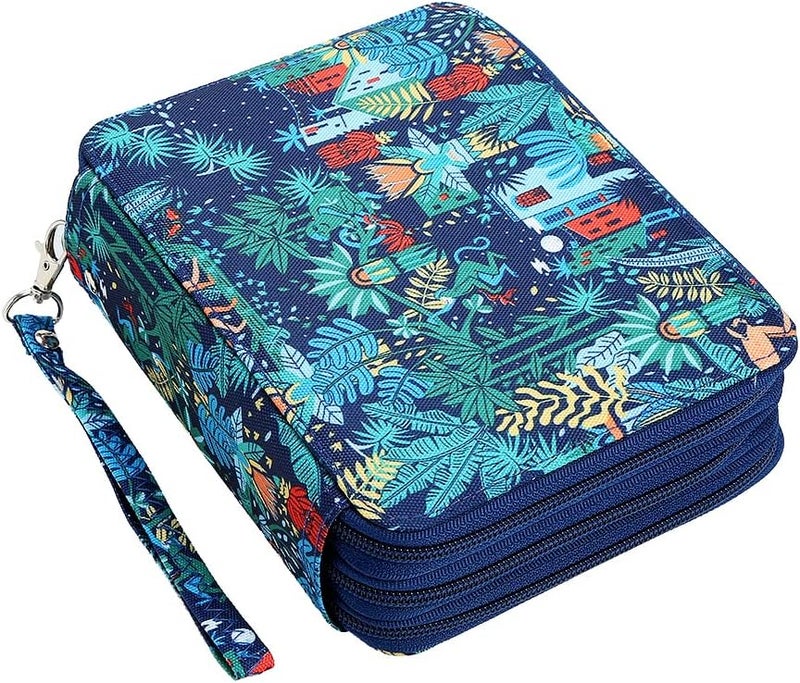 Lbxgap Zippered Pencil Case-72 Slots Handy Pencil Holders with Printing Pattern for Watercolor Pens or Markers, Pencil Case Organizer for Artist - Image 1