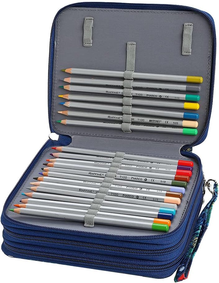 Lbxgap Zippered Pencil Case-72 Slots Handy Pencil Holders with Printing Pattern for Watercolor Pens or Markers, Pencil Case Organizer for Artist - Image 3