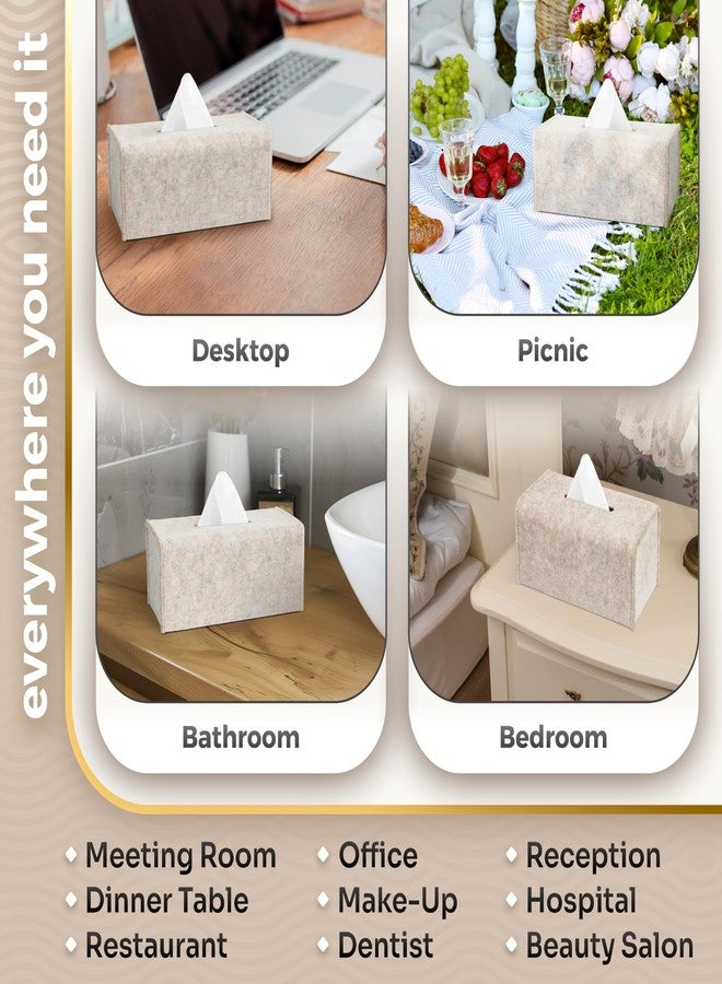 LOTTELI KITCHEN Felt Tissue Box Cover, Rectangle, Modern Design, Compatible with Kleenex Puffs Kirkland Boxes 9.25 x 4.72 x 4.53” - Single - Image 5