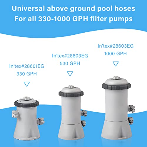 Ximoon 1.25" Replacement Hose for Above Ground Pool Pumps - 59" Long Pool Hose, Suitable for Intex Coleman Pool Filter Pumps 607 and 637 (2-Pack) - Image 3