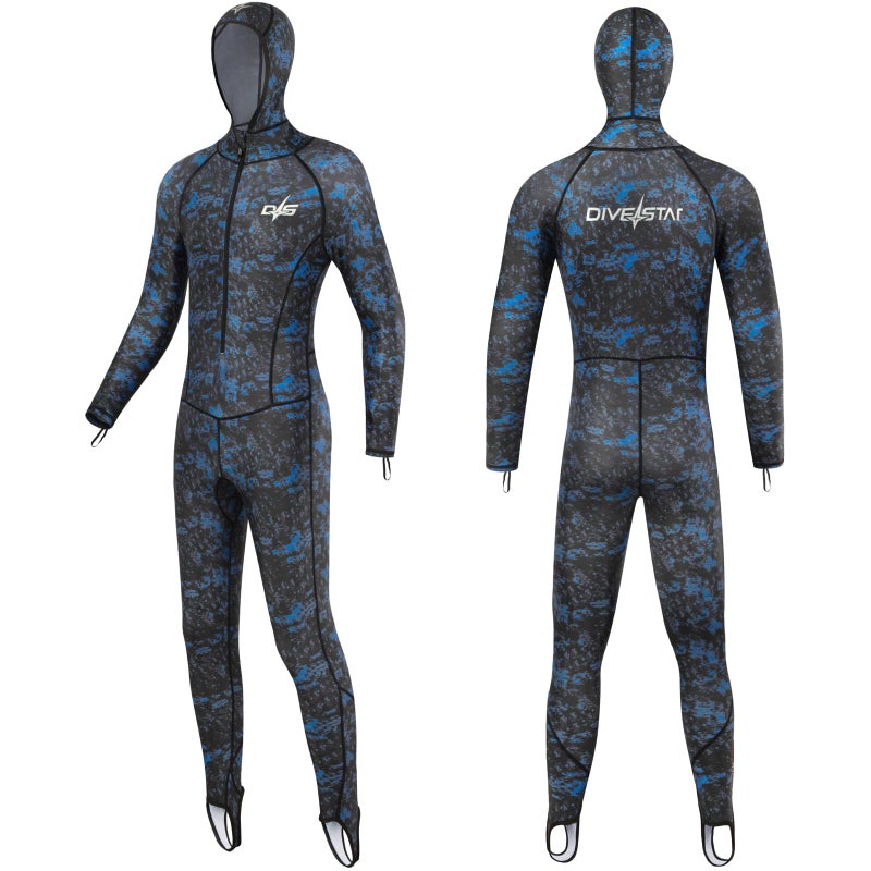 DIVESTAR Men Women Full Body Scuba Rash Guard Swimwear WetsuitLong Sleeve UV Protection Swimsuit Surfing Swimming Diving Snorkeling Suits for Water Sports Blue S - Image 2