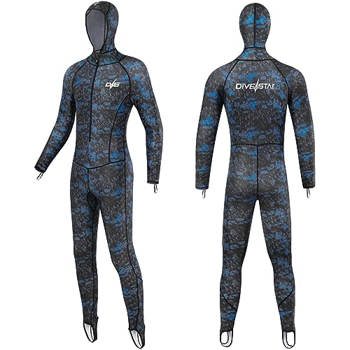 DIVESTAR Men Women Full Body Scuba Rash Guard Swimwear WetsuitLong Sleeve UV Protection Swimsuit Surfing Swimming Diving Snorkeling Suits for Water Sports Blue S - Image 1