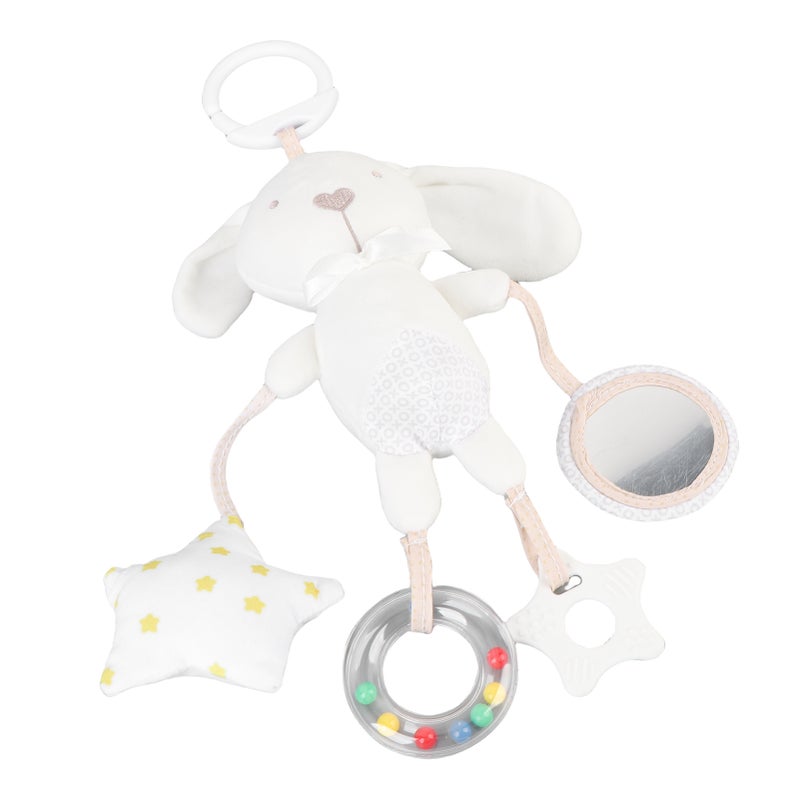 Baby Crib Hanging Rattles Toy Cute Bunny Clip On Plush Hanging Toy with BB Sound for Infant - Image 4