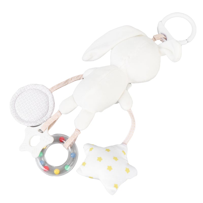 Baby Crib Hanging Rattles Toy Cute Bunny Clip On Plush Hanging Toy with BB Sound for Infant - Image 3