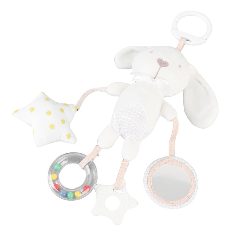 Baby Crib Hanging Rattles Toy Cute Bunny Clip On Plush Hanging Toy with BB Sound for Infant - Image 2