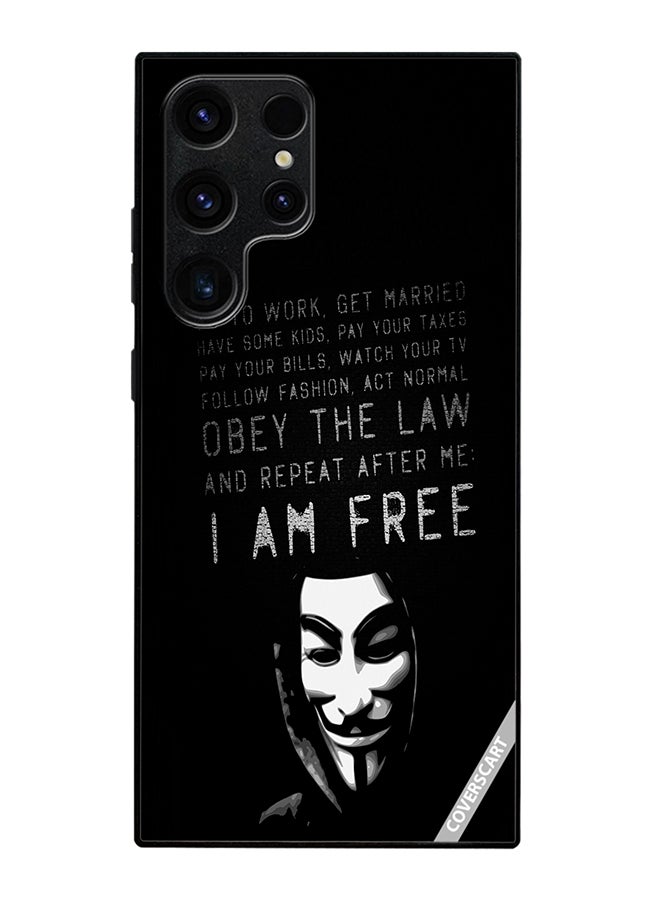 COVERSCART Protective Case Cover For Samsung Galaxy S25 Ultra I Am Free Design Black