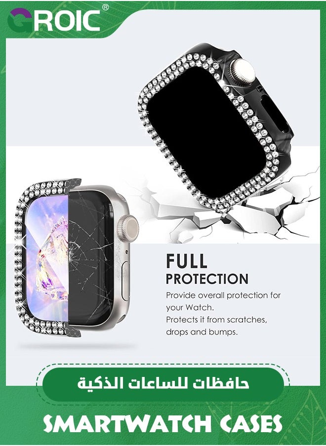 GROIC 2 Pack Compatible for Apple Watch Case with Screen Protector 40mm SE Series 6/5/4, Bling Cover Diamonds Rhinestone Bumper Protective Frame for iWatch Girl Women  - Image 2