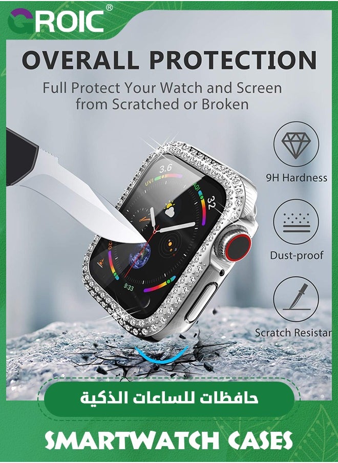 GROIC 2 Pack Compatible for Apple Watch Case with Screen Protector 40mm SE Series 6/5/4, Bling Cover Diamonds Rhinestone Bumper Protective Frame for iWatch Girl Women  - Image 5