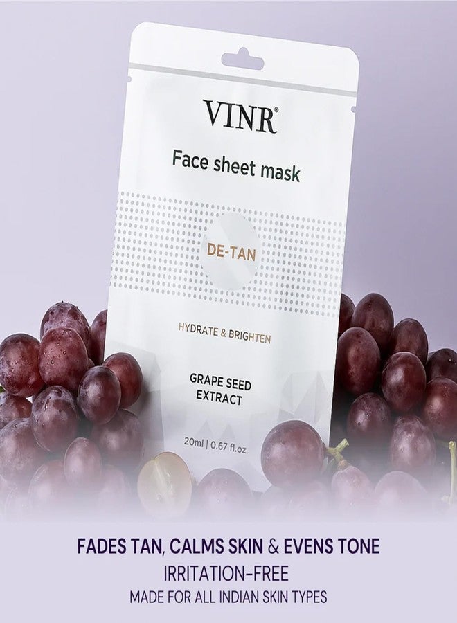 VINR مجموعة أقنعة الوجه الكورية VINR لتفتيح البشرة وترطيبها | أقنعة غنية بزيت بذور العنب والصبار لبشرة مشرقة وموحدة اللون وندية - عبوة للجنسين من 4 قطع - Image 5