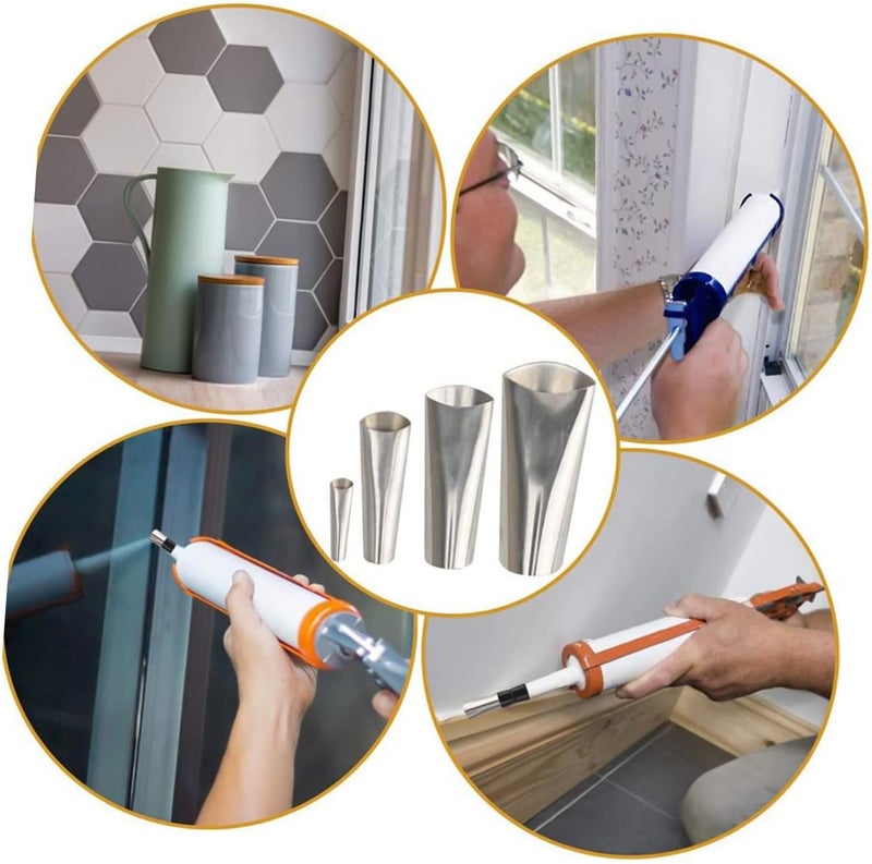 17pcs Caulking Nozzle Kit Stainless Steel Scraper Tool Sealant Mastic Window Sealer Caulking Sealer - Image 5