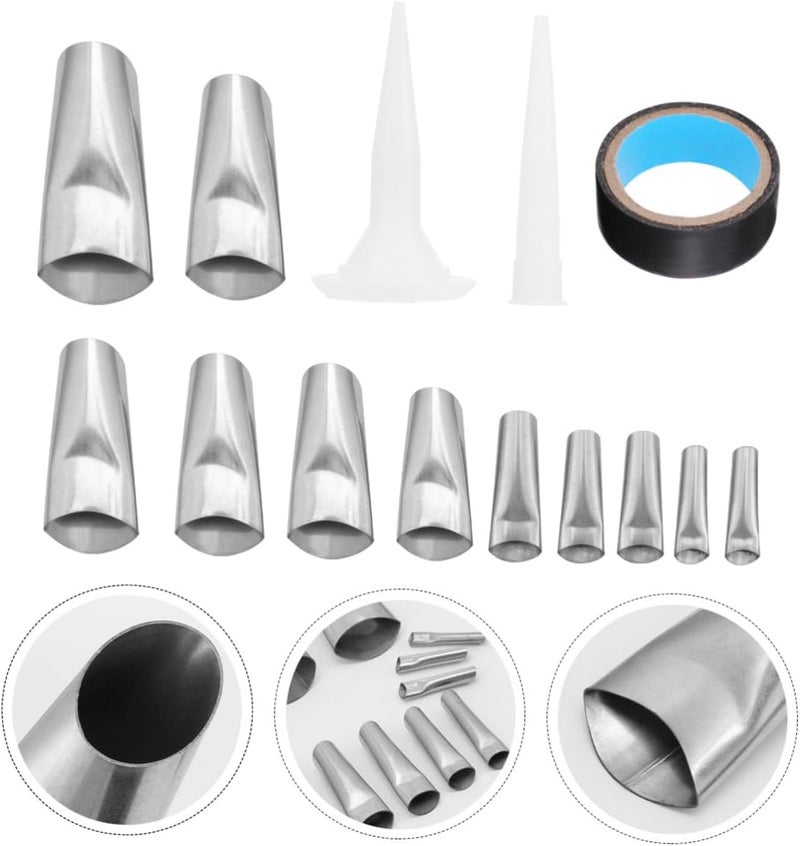 17pcs Caulking Nozzle Kit Stainless Steel Scraper Tool Sealant Mastic Window Sealer Caulking Sealer - Image 4