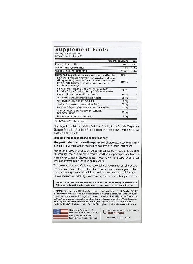 Force Factor, LeanFire® with Next-Gen Slimvance, 60 Capsules
