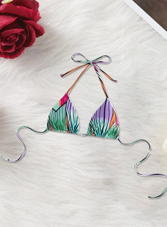 MARGOUN مايوه نسائي صغير الحجم برباط مثلث مع شرابات - ملابس سباحة نسائية متعددة الألوان / S (صدر 70 / خصر 62-66 / ورك 76-78) - Image 3