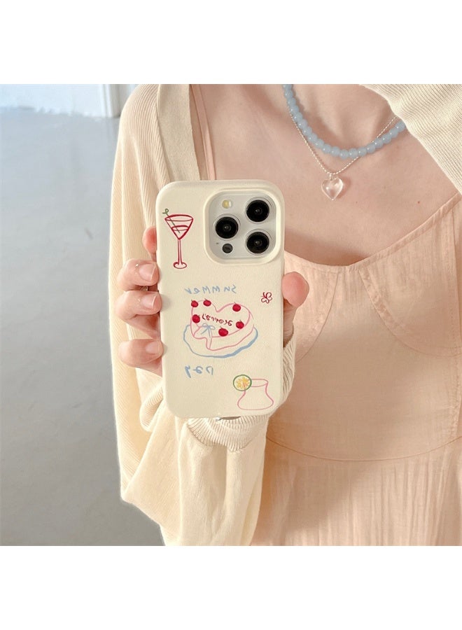 NIBEMINENT Simple Line Cake Protective TPU Case Cover For iPhone 16 - Image 2