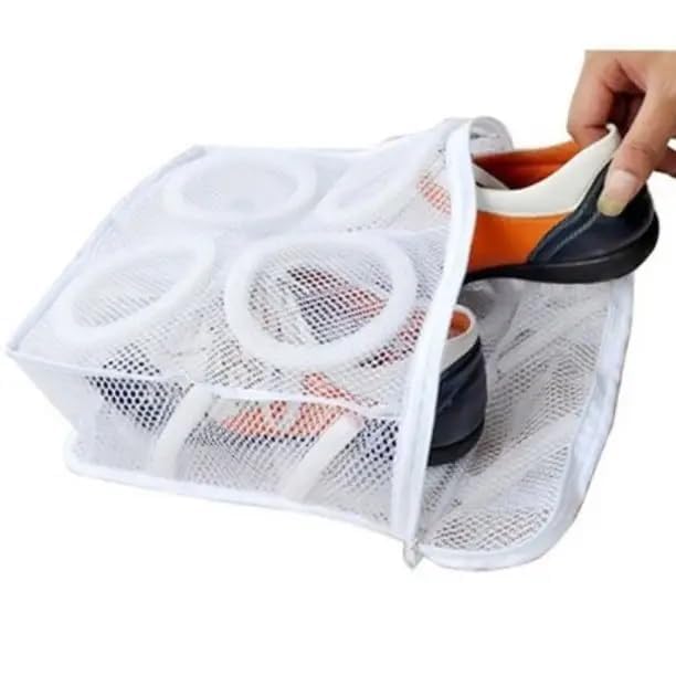 KPS KPS Shoes Wash Bag Cloth Cleaning Bag Travel Bag With Zipper Household Washing Machine Bag For Laundry ShoesSocksCloth Laundry Bag Pack of 1Multicolor28x24x8cm - Image 1