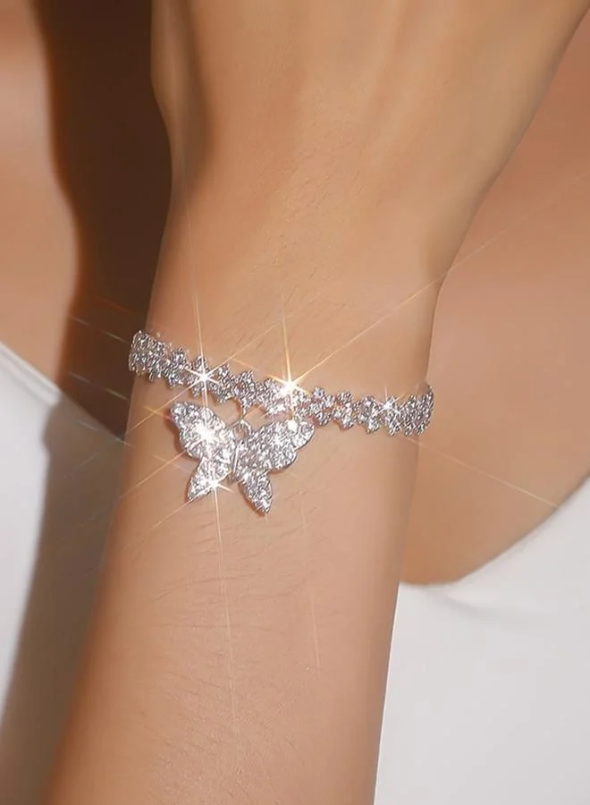 تايك تو سوار حلية مُرصع بأحجار الراين على شكل فراشة