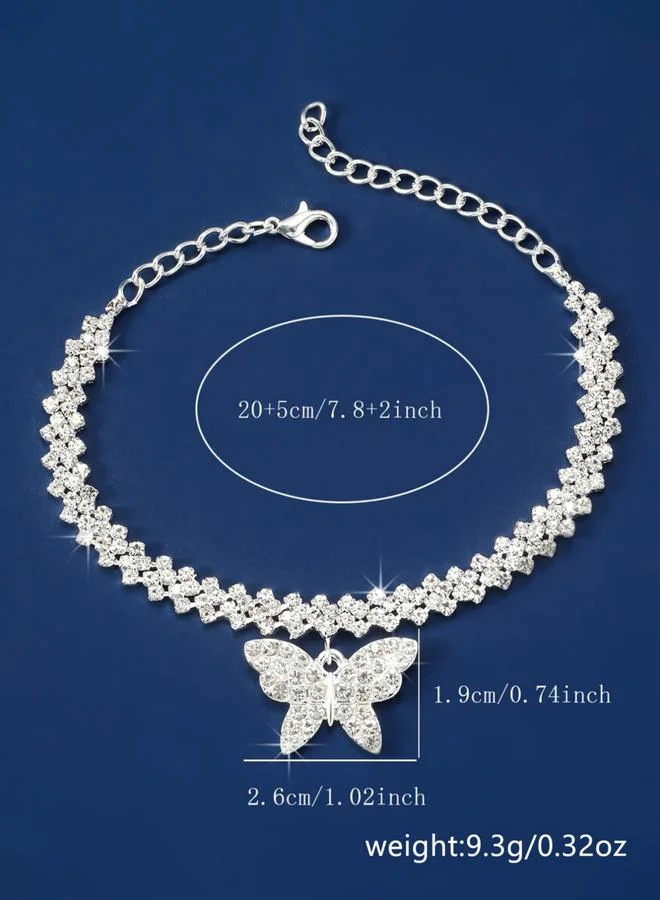 Take Two  Rhinestone Butterfly Inlaid Charm Bracelet for Women | Best Price UAE