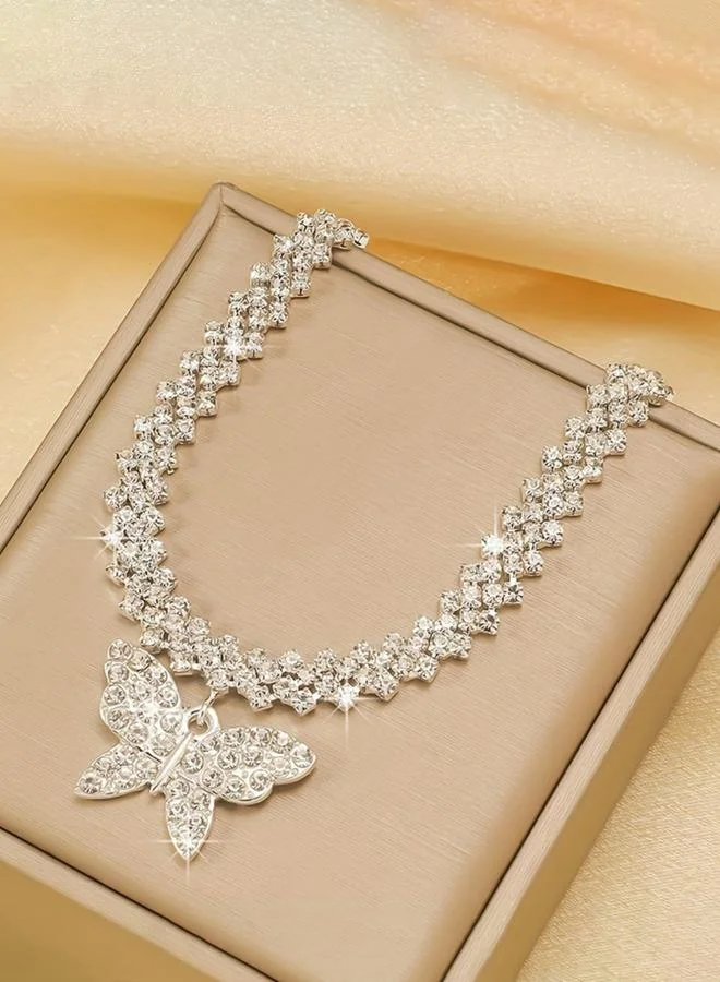 Take Two  Rhinestone Butterfly Inlaid Charm Bracelet for Women | Best Price UAE