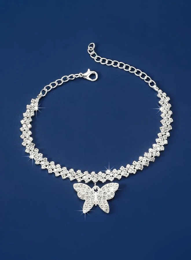 تايك تو سوار حلية مُرصع بأحجار الراين على شكل فراشة