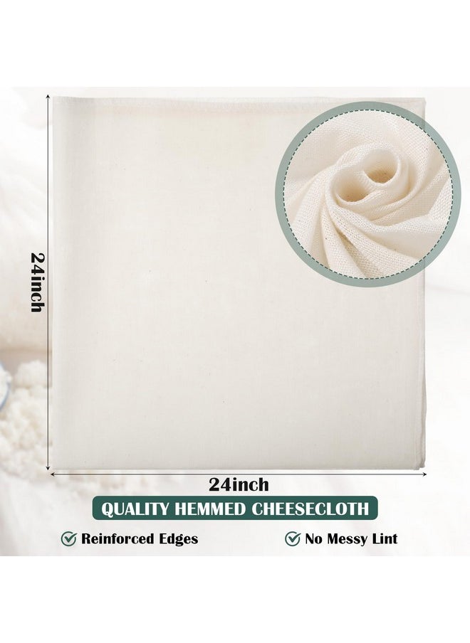 Reginary Reginary 24 Pcs Cheese Cloths Bulk, Grade 100, Hemmed Cheesecloth for Straining Unbleached Cotton Muslin Cloth Reusable for Cooking Baking Juicing Cheese Making (20 x 20 Inches)  - Image 2