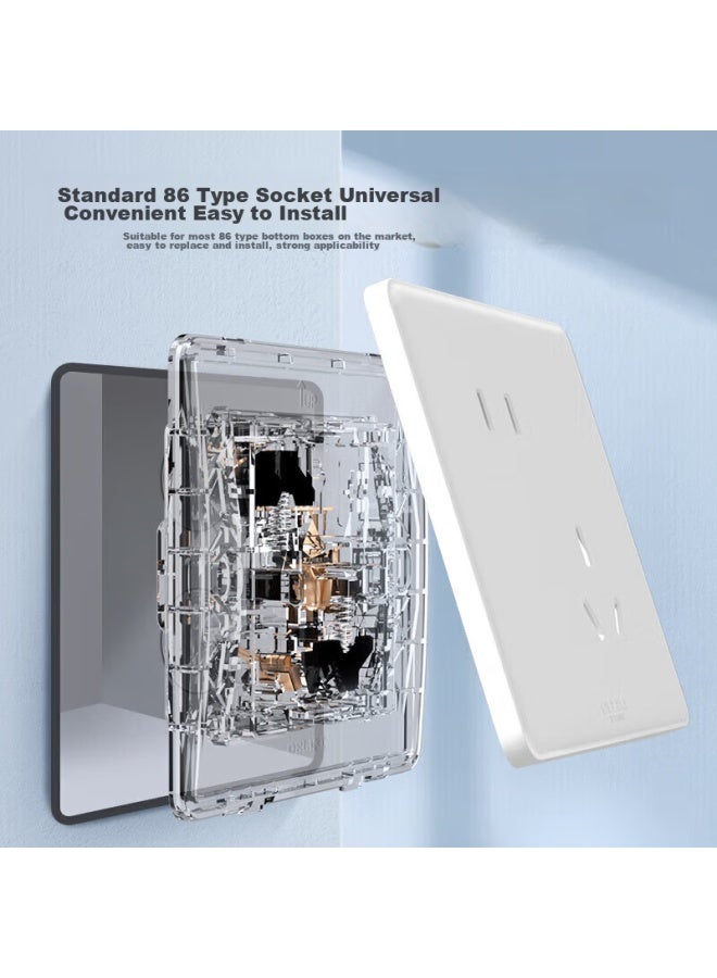 Delixi Switch Socket Panel Cd815 Series, 10a Five-hole Socket With One Switch And Double Control Switch - Image 2
