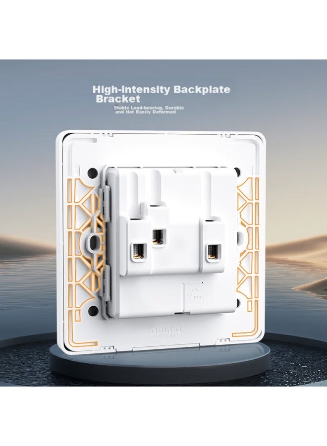 Delixi Switch Socket Panel Cd815 Series, 10a Five-hole Socket With One Switch And Double Control Switch - Image 4