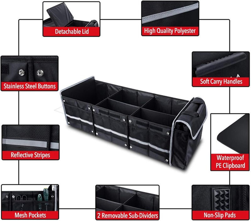 MOTIM منظمات صندوق السيارة Car Trunk Organizers Applicable for Multiple Models, Pack Portable Insulation Cooler Bag, Washable Car Storage Bag, Insulated Leak Proof Cooler Bag - Image 3