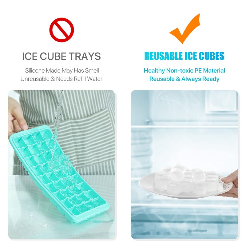 Nonley Reusable Ice Cubes for Drinks, 20 Pack Refreezable Plastic Ice Cubes BPA Free, Chills Drinks Without Diluting, Washable Fake Ice Cubes for Cocktails, Wine, Beer or Coffee Easy To Use - Image 5
