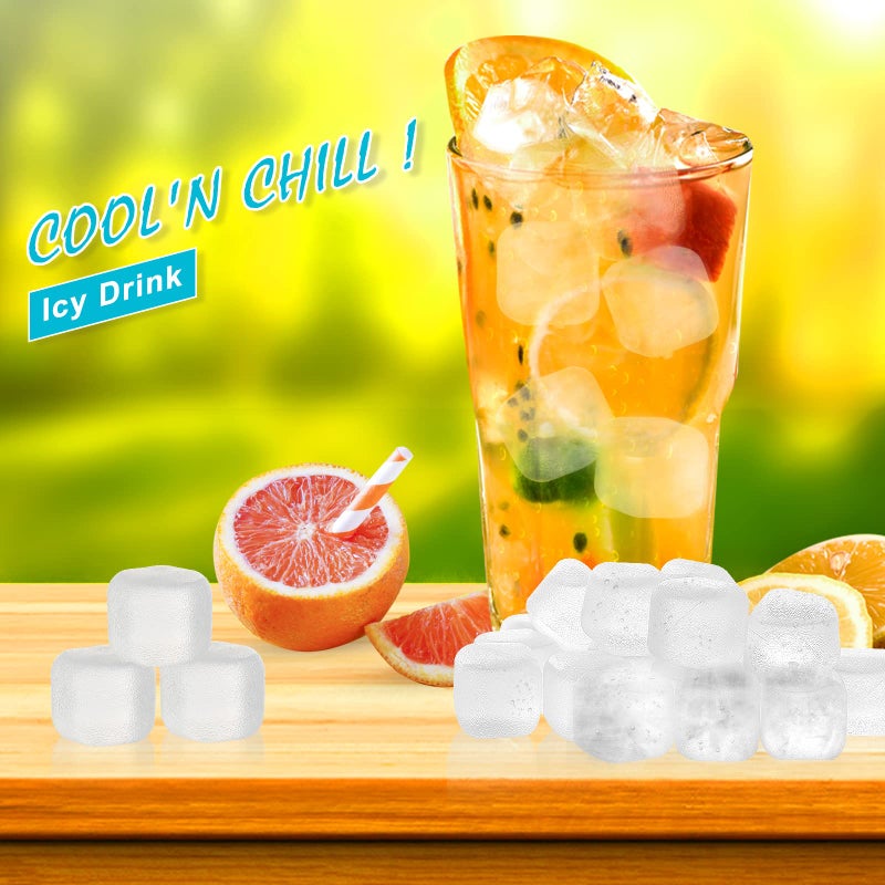Nonley Reusable Ice Cubes for Drinks, 20 Pack Refreezable Plastic Ice Cubes BPA Free, Chills Drinks Without Diluting, Washable Fake Ice Cubes for Cocktails, Wine, Beer or Coffee Easy To Use - Image 4