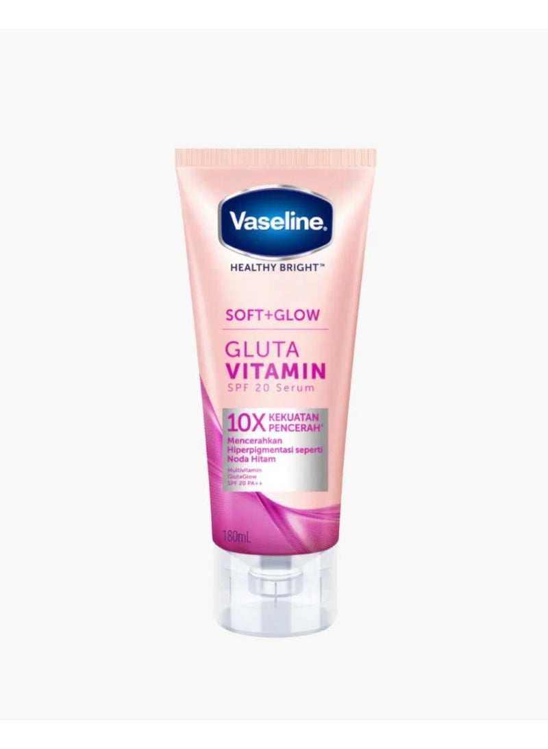 Vaseline Healthy Bright Soft + Glow Gluta Vitamin SPF20 Serum 180ml - Image 1
