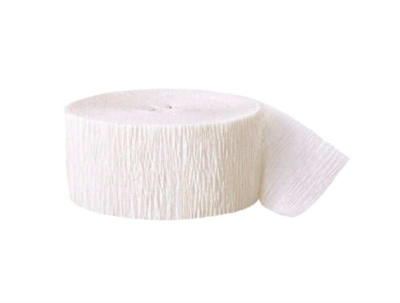 Unique Premium White Crepe Paper Streamer 81 ft 1 Pc Perfect for Birthdays Weddings and Events