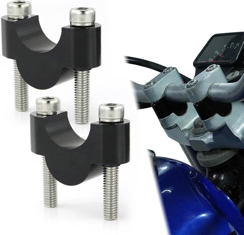 Black 20mm Motorcycle Handlebar Risers 1 1 8 Inch Universal Handlebar Clamp - Image 5