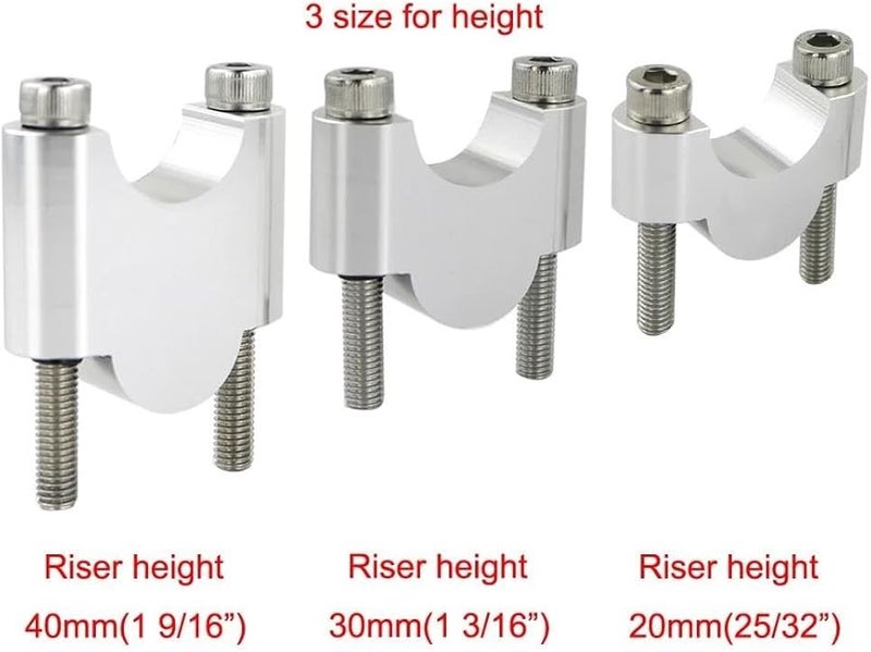 Black 20mm Motorcycle Handlebar Risers 1 1 8 Inch Universal Handlebar Clamp - Image 4