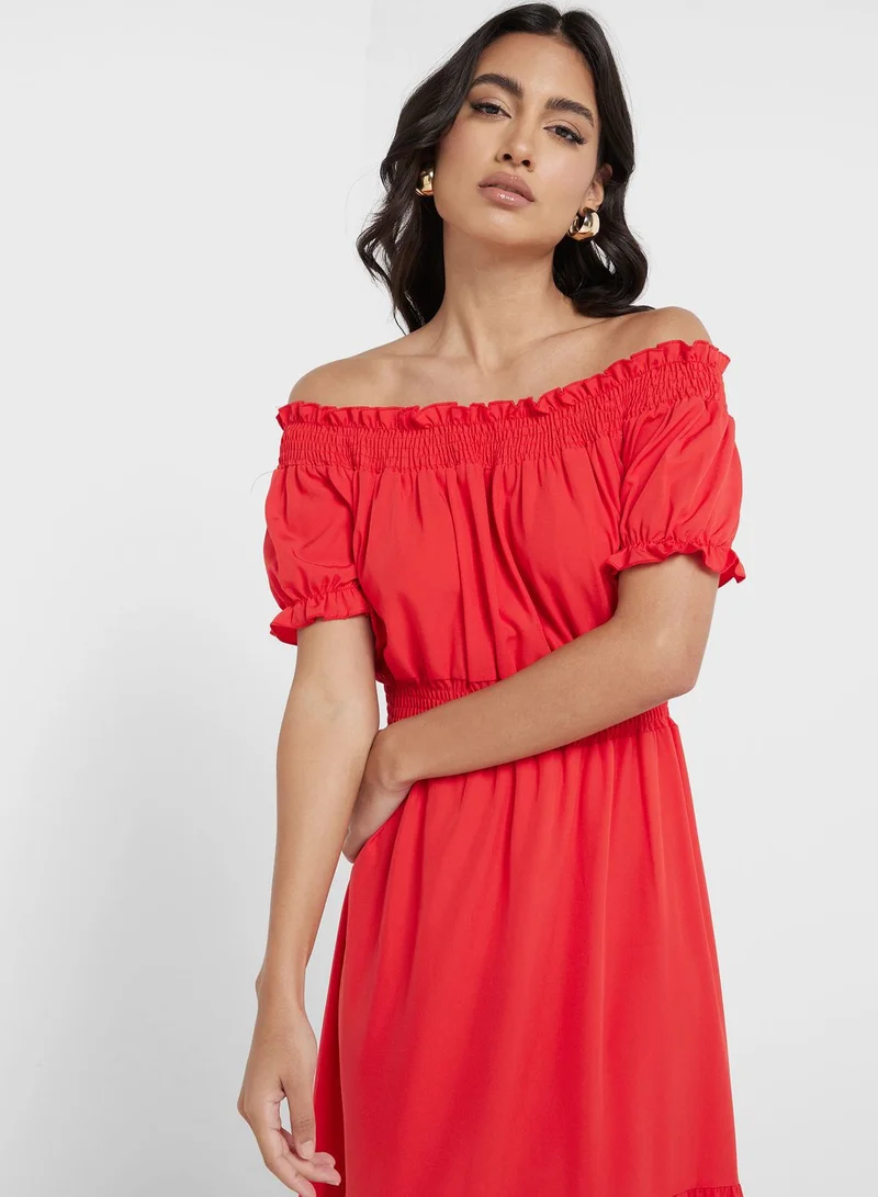 ELLA Tiered Off-Shoulder Dress
