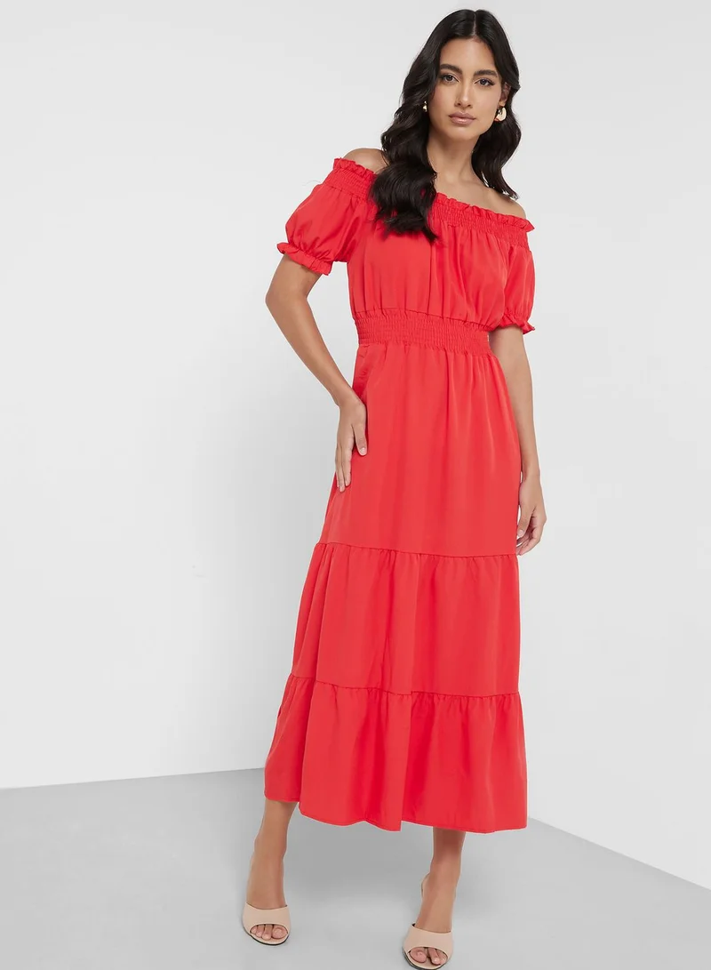 ELLA Tiered Off-Shoulder Dress