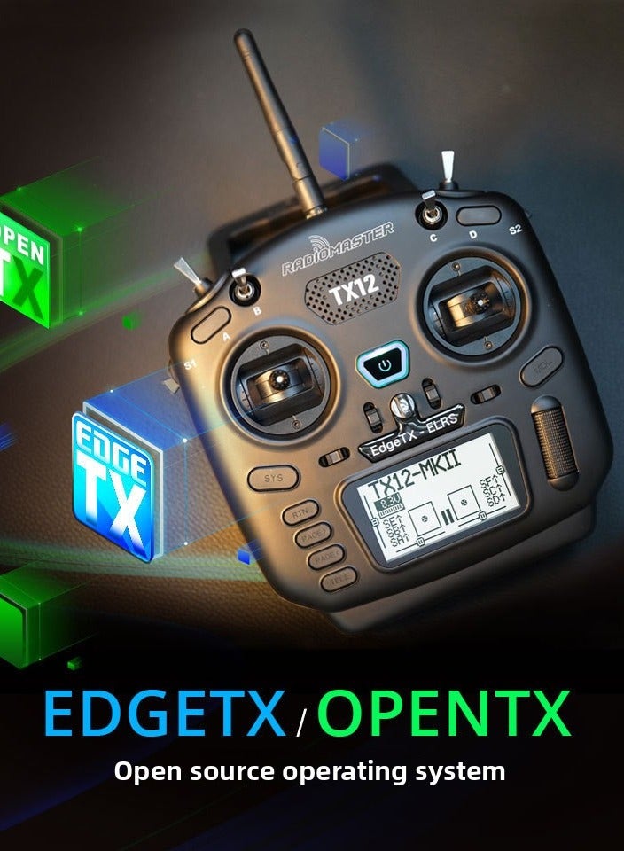 RadioMaster TX12 MKII 16ch Hall Gimbals Support OPENTX and EDGETX Remote Control Transmitter (TX12 MKII ELRS Mode 2) - Image 2