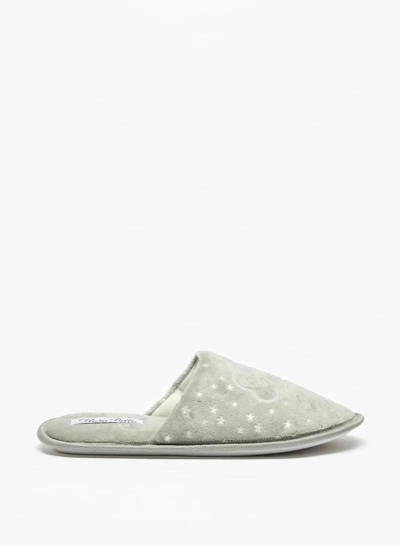 Flora Bella By Shoexpress Womens Textured Slip On Bedroom Slippers