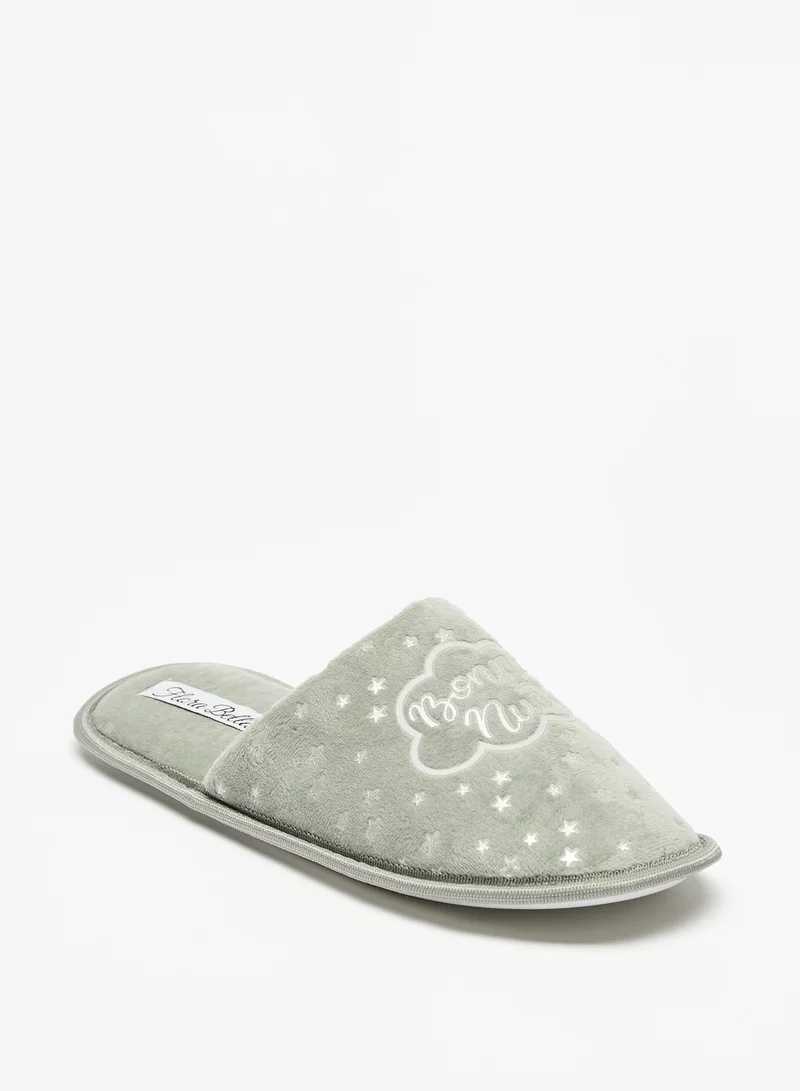 Flora Bella By Shoexpress Womens Textured Slip On Bedroom Slippers