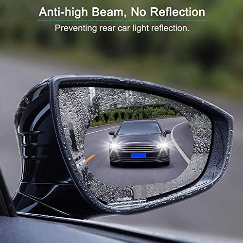 Bowiemall 2 Pcs Car Rearview Mirror Film Rainproof Waterproof Mirror Film Anti Fog Nano Coating Car Film for Car Mirrors - Image 3