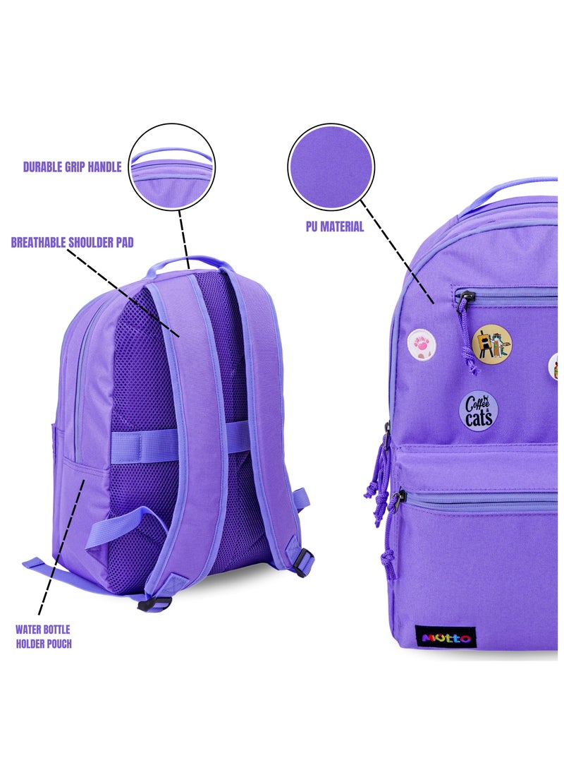 Trucare Motto Cat 16-Inch School Backpack School Bag - Image 4